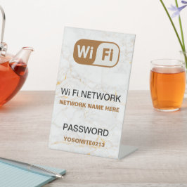 最小限のカスタムWifiネットワークパスワードホワイトストーン 台座サイン