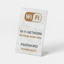 最小限のカスタムWifiネットワークパスワードホワイトストーン 台座サイン
