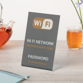 最小限のカスタムWifiネットワークパスワード深い灰 台座サイン