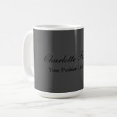 最小限のクラシカル手書きスクリプト名 コーヒーマグカップ (正面左)