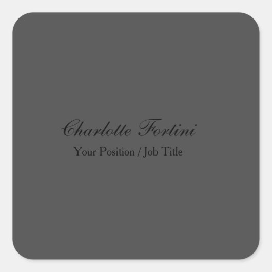 最小限のクラシカル手書きスクリプト名 スクエアシール (正面)