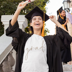 最小限のグラード金ゴールドスクリプトの卒業 Tシャツ