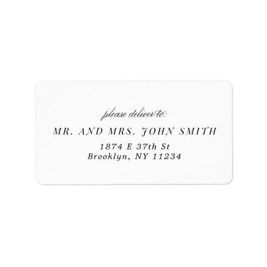 最小限のゲストアドレス設定、住所 シール (正面)