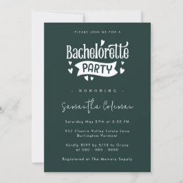 最小限のシンプルスクリプモダントバチェロレッテ 招待状