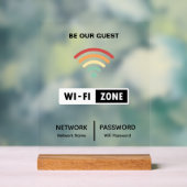 最小限のシンプルWifiパスワード アクリルサイン (ニュートラル)