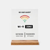 最小限のシンプルWifiパスワード アクリルサイン (正面)