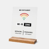 最小限のシンプルWifiパスワード アクリルサイン (傾斜)