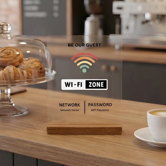 最小限のシンプルWifiパスワード アクリルサイン