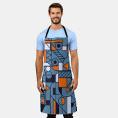 最小限のジオメトリ：レトロ抽象芸術ポスター エプロン (着用した状態)