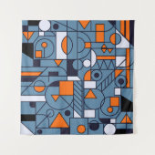 最小限のジオメトリ:レトロ抽象芸術ポスター タペストリー (正面(横))