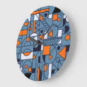 最小限のジオメトリ：レトロ抽象芸術ポスター ラージ壁時計 (傾斜)