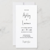 最小限のストライプ招待状・スクリプトのクモダンリーニング (正面)