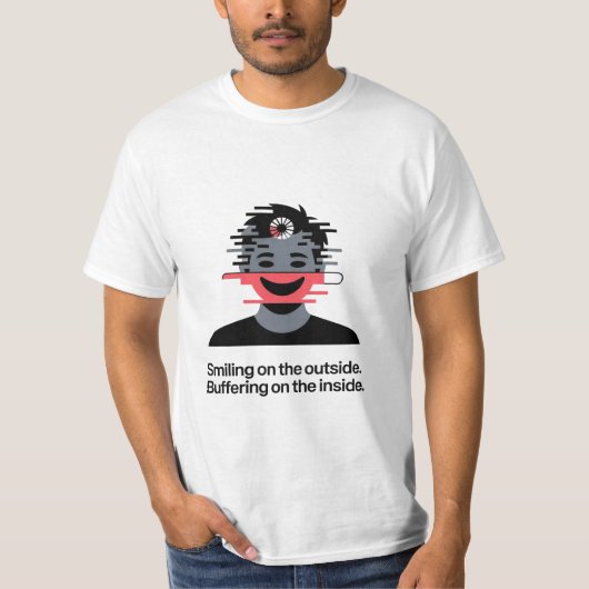 最小限のバッファリング気分Tシャツ Tシャツ (正面)