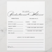 最小限のベビー予測とアドバイスカード (正面)