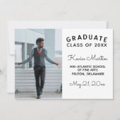 最小限のモダンタイプとスクリプトの卒業 招待状 (正面)