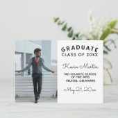 最小限のモダンタイプとスクリプトの卒業 招待状 (スタンド正面)