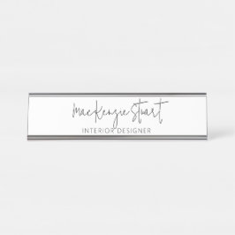 最小限のモダンプロフェッショナルスクリプト デスクネームプレート