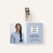 最小限のモダン従業員スタッフのカスタマーサービス バッジ (正面クリップ)