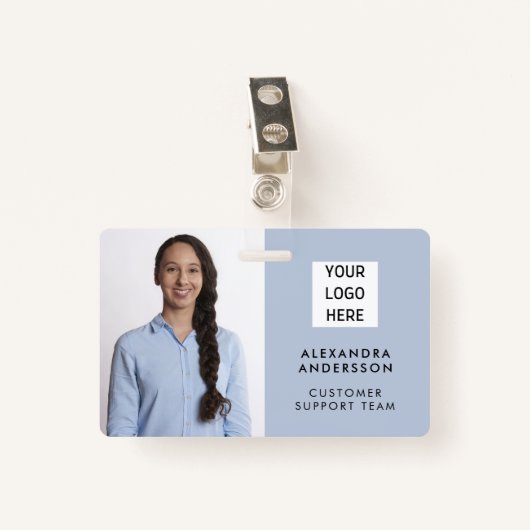 最小限のモダン従業員スタッフのカスタマーサービス バッジ (正面クリップ)