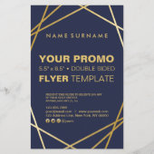 最小限のモダン金ゴールド幾何学模様5.5インチx 8.5インチフライヤー チラシ (正面)