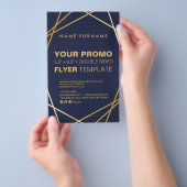 最小限のモダン金ゴールド幾何学模様5.5インチx 8.5インチフライヤー チラシ (ハンドル)