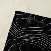 最小限の地形等高線 ビーチタオル (インサイチュ)