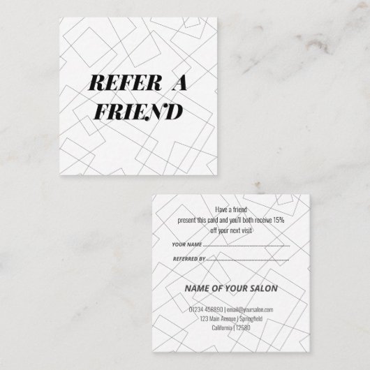 最小限の幾何学的な参照カード 紹介カード (正面/裏面)