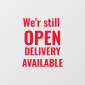 最小限の投資でお客様に営業継続をお知らせ ウィンドウサイン (シート)