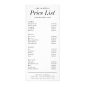 最小限の美容師サロンサービス価格表 ラックカード (正面)