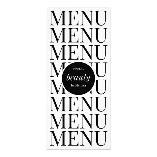 最小限の美容師サロンサービス価格表 ラックカード (裏面)