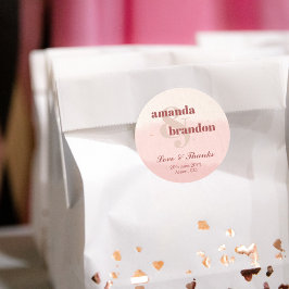 最小限の赤面と開花はっきりしたスクリプト結婚式の引き出物 ラウンドシール