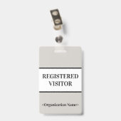 最小限の「登録訪問者」バッジ バッジ (裏面 （クリップ付）)
