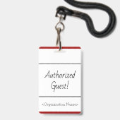 最小限の「許可されたゲスト」バッジ バッジ (Front with Lanyard)