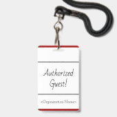最小限の「許可されたゲスト」バッジ バッジ (Back with Lanyard)