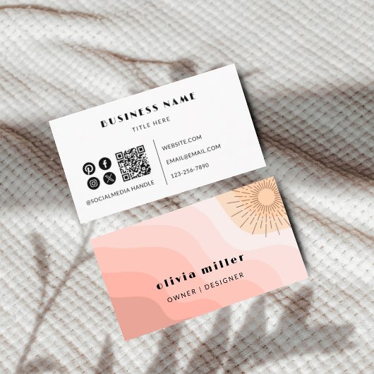 最小限のQRコード名刺テンプレート 名刺