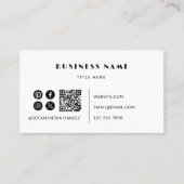 最小限のQRコード名刺テンプレート 名刺 (正面)