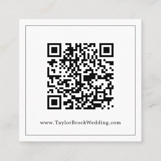 最小限のQRコード結婚の詳細 エンクロージャーカード (裏面)