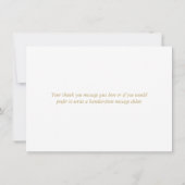 最小限エレガントの金ゴールドスクリプトハート サンキューカード (裏面)