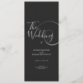 最小限モダンのスクリプトタイポグラフィ結婚の メニュー (裏面)