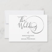 最小限モダンのスクリプトタイポグラフィ結婚の 出欠カード (裏面)