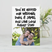 最小限モダンのスクリプト結婚式招待状 招待状 (スタンド正面)