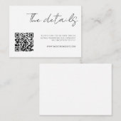 最小限モダンのスクリプト詳細QRコード エンクロージャーカード (正面/裏面)