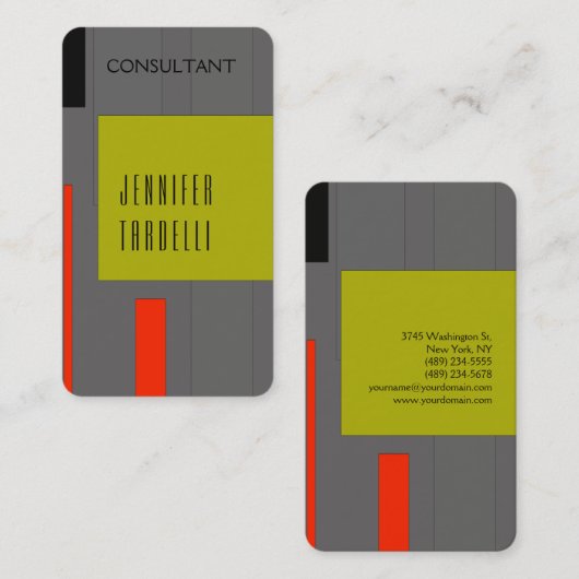 最小限モダンの抽象芸術クリエイティブ背景 名刺 (正面/裏面)