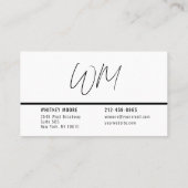 最小限モダンの通話カード コーリングカード (裏面)