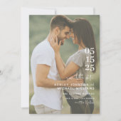 最小限モダンのQRコードスクリプ結婚ト セーブザデート (正面)