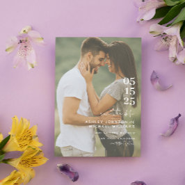 最小限モダンのQRコードスクリプ結婚ト セーブザデート