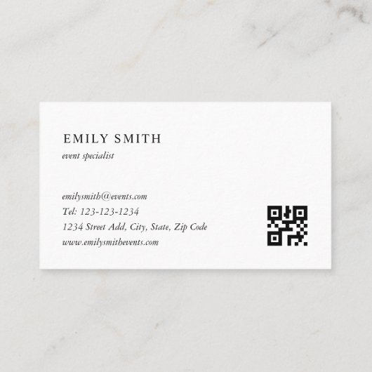 最小限モダンのQRコード 名刺 (裏面)