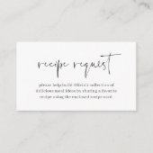 最小限モダンブライダルシャワーレシピ要求 エンクロージャーカード (正面)