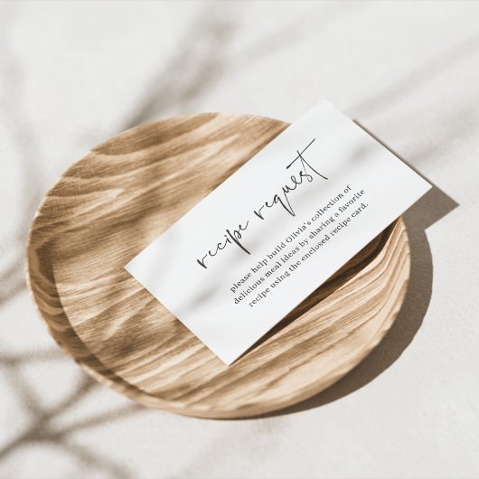 最小限モダンブライダルシャワーレシピ要求 エンクロージャーカード