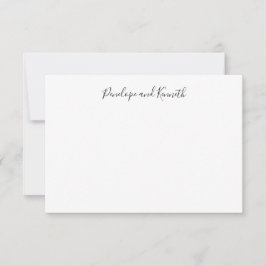 最小限モダン白黒スクリプトタイポグラフィ サンキューカード